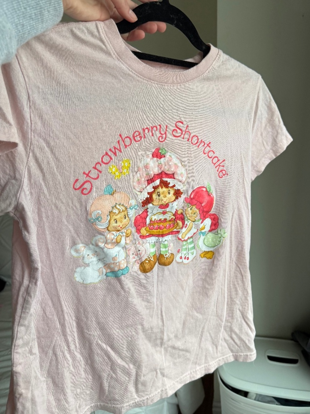 y2k Strawberry Shortcake baby pink graphic tee shirt XS